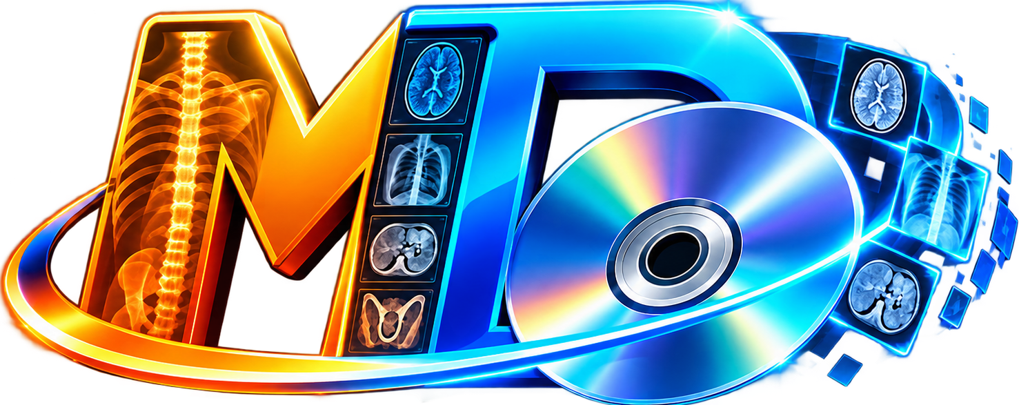 MedDisc emblem combining medical imaging with an optical disc